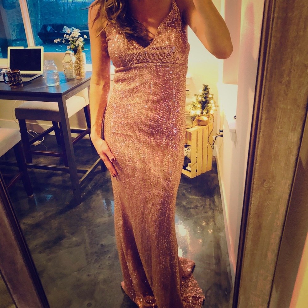 Beautiful, long sequin dress and it’s brand new!